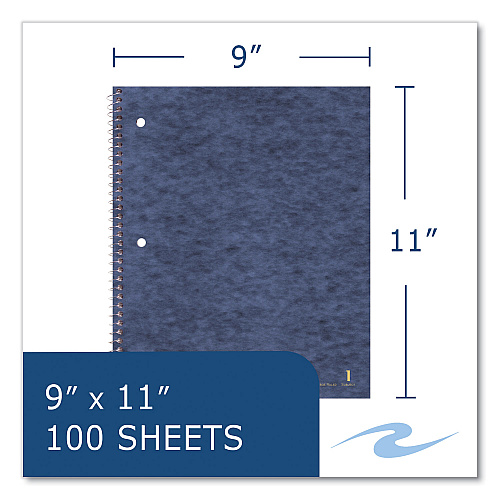 Roaring Spring Subject Wirebound Notebook, 1-Subject, Medium/College Rule, Randomly Assorted Cover, (100) 11 x 9 Sheets, 24/Carton (11354CS)