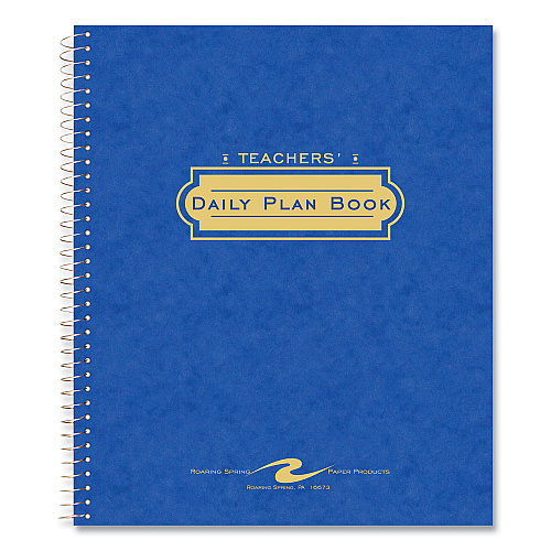 Roaring Spring Wirebound Teachers Plan Book, 11 x 8.5, Randomly Assorted Cover Colors, 24/Carton (12144CS)