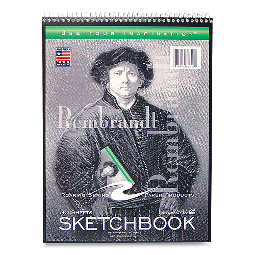 Roaring Spring Sketch Pad, Unruled, Rembrandt Photography Cover, (30) 9 x 12 Sheets,12/Carton (52112CS)