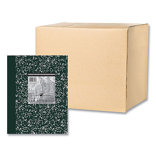 Roaring Spring Lab and Science Notebook, Quadrille Rule (5 sq in), Green Marble Cover, (60) 10.13 x 7.88 Sheets, 24/Carton (77108CS)