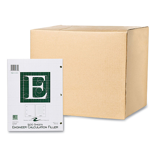 Roaring Spring Engineer Filler Paper, 3-Hole, Frame Format/Quad Rule (5 sq/in, 1 sq/in) 500 Sheets/Pack, 5/Carton (95782CS)