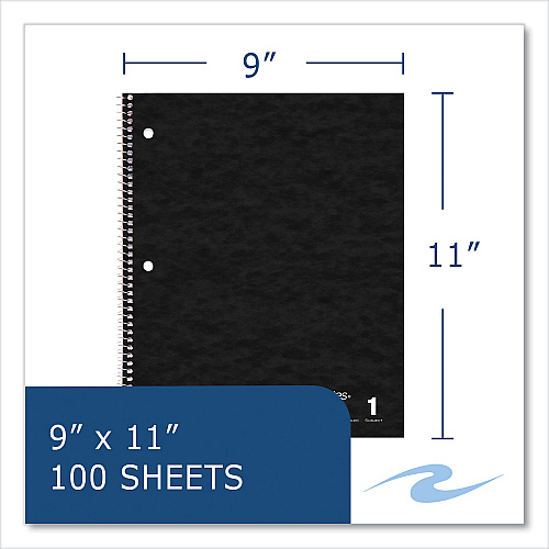 Roaring Spring Stasher Wirebound Notebooks, 1-Subject, Medium/College Rule, Randomly Assorted Cover, (100) 11 x 9 Sheets, 24/Carton (13098CS)