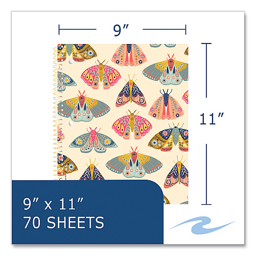 Roaring Spring Studio Series Notebook, 1-Subject, College Rule, Assorted Covers Set 1, (70) 11 x 9 Sheets, 24/Carton (11321CS)