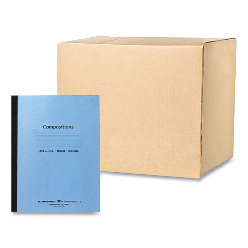 Roaring Spring Flexible Cover Composition Notebook, Wide/Legal Rule, Blue Cover, (48) 10.5 x 8 Sheets, 72/Carton (77501CS)
