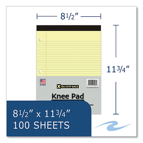 Roaring Spring Stiff-Back Pad, Medium/College Rule, 100 Canary 8.5 x 11 Sheets, 36/Carton (95284CS)