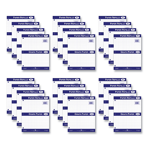 Roaring Spring Graph Filler Paper, 3-Hole, 8.5 x 11, Quadrille: 4 sq/in, 80 Sheets/Pack, 24 Packs/Carton (20096CS)