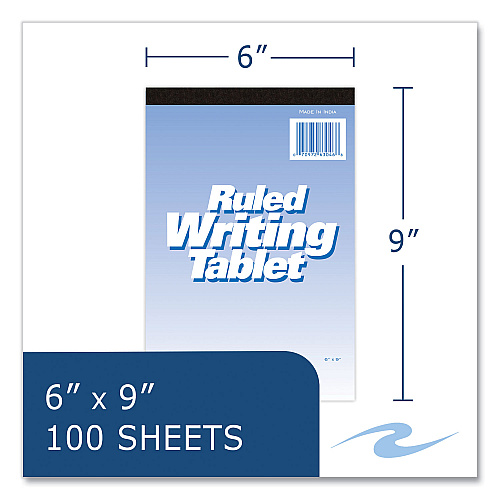 Roaring Spring Writing Tablet, Wide/Legal Rule, 100 White 6 x 9 Sheets, 48/Carton (63046CS)