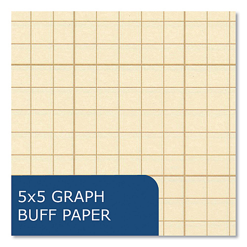 Roaring Spring Engineer Pad, Quadrille Rule (5 sq/in), 100 Buff 8.5 x 11 Sheets, 24/Carton (95182CS)