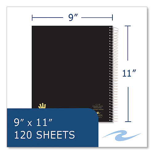 Roaring Spring Lefty Notebook, 3-Subject, Medium/College Rule, Assorted Cover Color, (120) 11 x 9 Sheet, 24/Carton (13506CS)