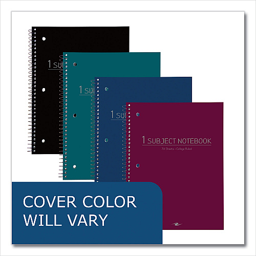 Roaring Spring Subject Wirebound Promo Notebook, 1-Subject, Med/College Rule, Assorted Cover, (70) 10.5 x 8 Sheets, 24/Carton (10033CS)