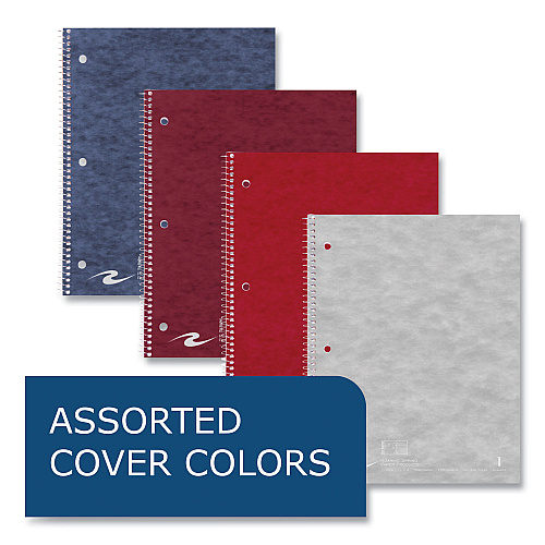 Roaring Spring Stasher Wirebound Notebooks, 1-Subject, Medium/College Rule, Randomly Assorted Cover, (100) 11 x 9 Sheets, 24/Carton (11098CS)