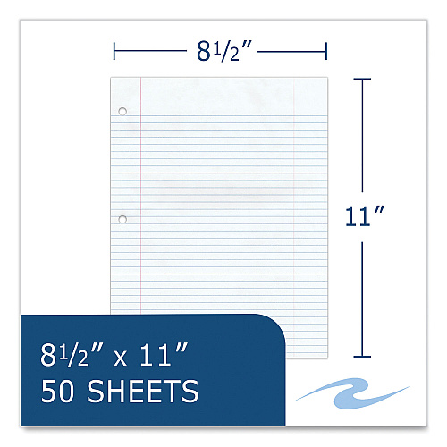Roaring Spring Gummed Pad, Medium/College Rule, 50 White 8.5 x 11 Sheets, 36/Carton (95139CS)