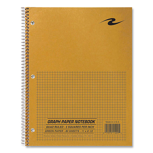 Roaring Spring Lab and Science Wirebound Notebook, Quadrille Rule (5 sq/in), Brown Cover, (80) 8.5 x 11 Sheets, 24/Carton (11209CS)