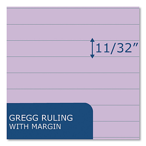 Roaring Spring EnviroShades Steno Pad, Gregg Rule, White Cover, 80 Orchid 6 x 9 Sheets, 24 Pads/Carton (12264CS)