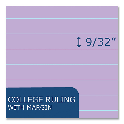 Roaring Spring WIDE Landscape Format Writing Pad, Medium/College Rule, 40 Assorted Colors 11 x 9.5 Sheets, 12/Carton (74535CS)