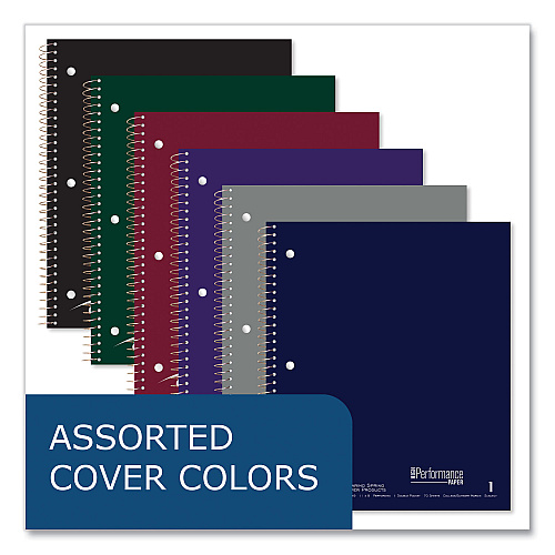 Roaring Spring Subject Wirebound Notebook, 1-Subject, Medium/College Rule, Assorted Cover, (80) 11 x 9 Sheets, 24/Carton (11299CS)