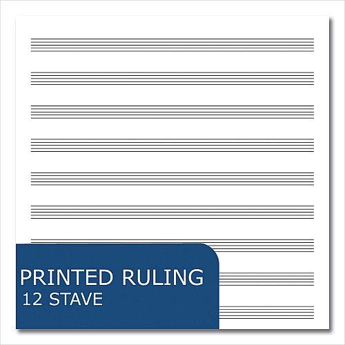 Roaring Spring Music Notebook, Music Transcription Format, White Cover, (32) 11 x 8.5 Sheets, 24/Carton (15009CS)