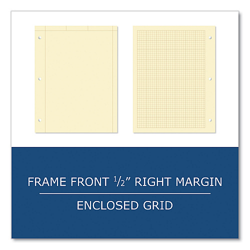Roaring Spring Covered Engineering Pad, 5 sq/in Quadrille Rule, 80 Buff 8.5 x 11 Sheets, 24/Carton (95370CS)