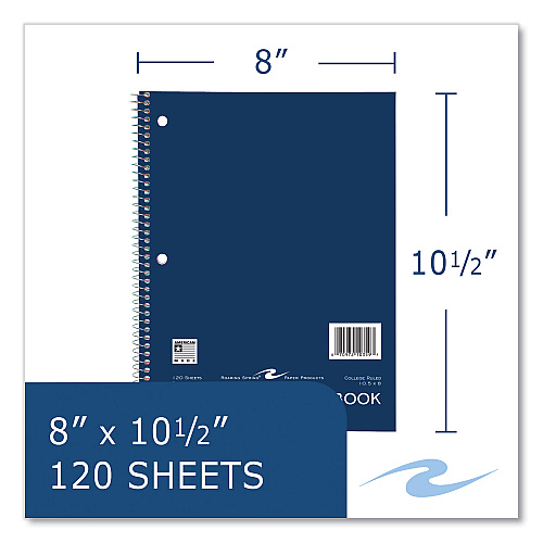 Roaring Spring Subject Wirebound Notebook, 3-Subject, Medium/College Rule, Assorted Cover, (120) 10.5 x 8 Sheets, 24/Carton (10359CS)