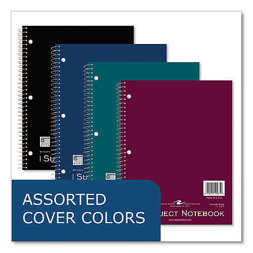 Roaring Spring Subject Wirebound Notebook, 1-Subject, Medium/College Rule, Assorted Cover, (80) 11 x 8.5 Sheets, 24/Carton (11281CS)