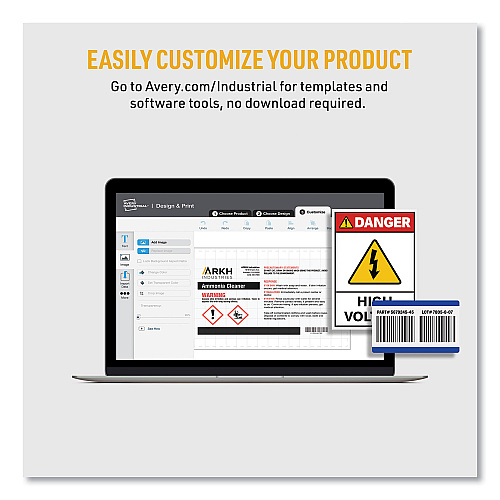 Avery PermaTrack Metallic Asset Tag Labels, Laser Printers, 1.25 x 2.75, Silver, 14/Sheet, 8 Sheets/Pack (61528)