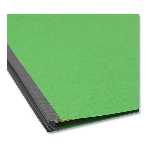 Smead Top Tab Classification Folders, Four SafeSHIELD Fasteners, 2" Expansion, 1 Divider, Letter Size, Green Exterior, 10/Box (13702)