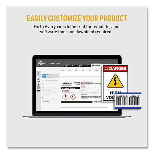 Avery PermaTrack Metallic Asset Tag Labels, Laser Printers, 0.75 x 2, Metallic Silver, 30/Sheet, 8 Sheets/Pack (61524)