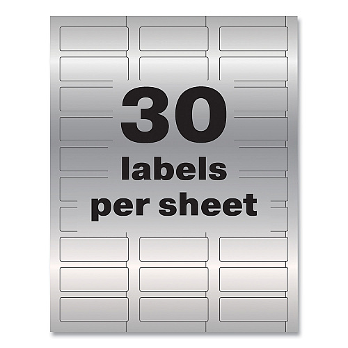 Avery PermaTrack Metallic Asset Tag Labels, Laser Printers, 0.75 x 2, Metallic Silver, 30/Sheet, 8 Sheets/Pack (61524)