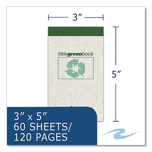 Roaring Spring Little Green Memo Book, Narrow Rule, Gray Cover, (60) 3 x 5 Sheets, 48/Carton (77355CS)