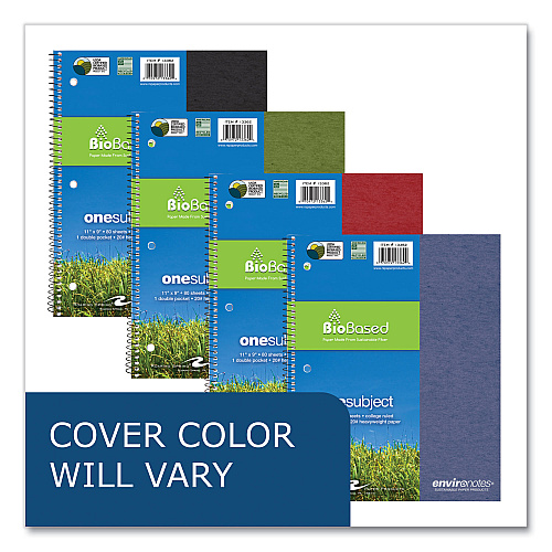 Roaring Spring Earthtones BioBased 1 Subject Notebook, Medium/College Rule, Randomly Assorted Covers, (80) 11 x 9 Sheets, 24/Carton (13362CS)