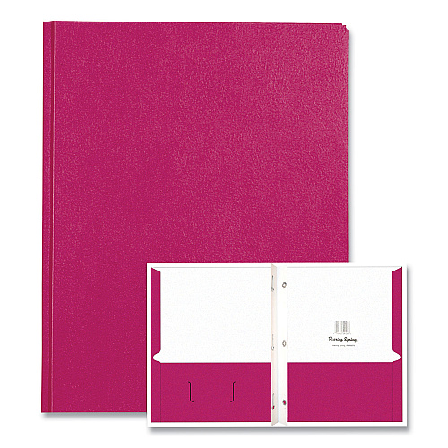 Roaring Spring Pocket Folder with 3 Fasteners, 0.5" Capacity, 11 x 8.5, Maroon, 25/Box, 10 Boxes/Carton (54131CS)