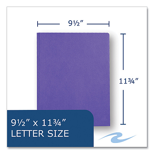 Roaring Spring Pocket Folder with 3 Fasteners, 0.5" Capacity, 11 x 8.5, Purple, 25/Box, 10 Boxes/Carton (54123CS)