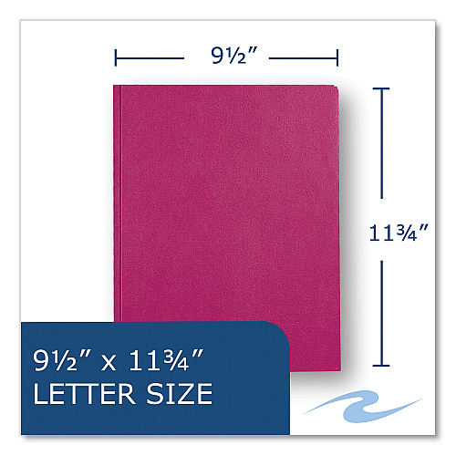 Roaring Spring Pocket Folder with 3 Fasteners, 0.5" Capacity, 11 x 8.5, Maroon, 25/Box, 10 Boxes/Carton (54131CS)
