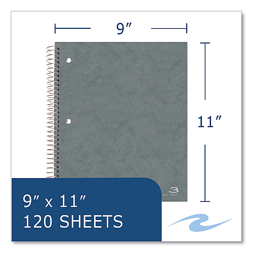 Roaring Spring Subject Wirebound Notebook, 3-Subject, Medium/College Rule, Assorted Cover, (120) 11 x 9 Sheets, 24/Carton (11384CS)