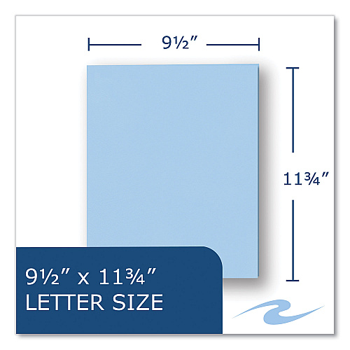 Roaring Spring Pocket Folder, 0.5" Capacity, 11 x 8.5, Light Blue, 25/Box, 10 Boxes/Carton (50124CS)