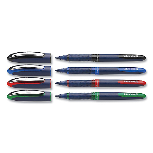 Schneider One Business Rollerball Pen, Stick, Fine 0.6 mm, Assorted Ink and Barrel Colors, 4/Pack (183094)