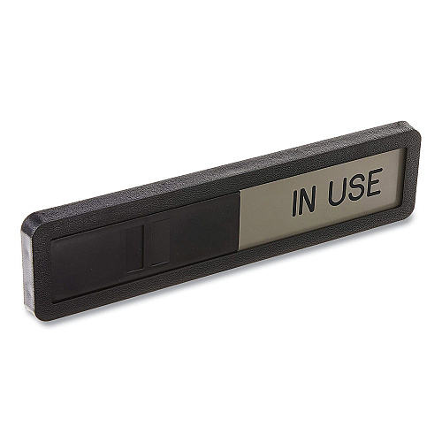 Headline Vacant/In Use Sign, In-Use; Vacant, 2.5 x 10.5, Black/Silver (1519)