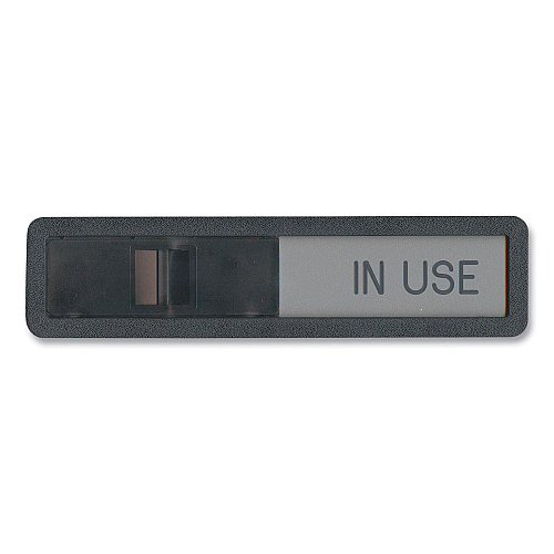 Headline Vacant/In Use Sign, In-Use; Vacant, 2.5 x 10.5, Black/Silver (1519)
