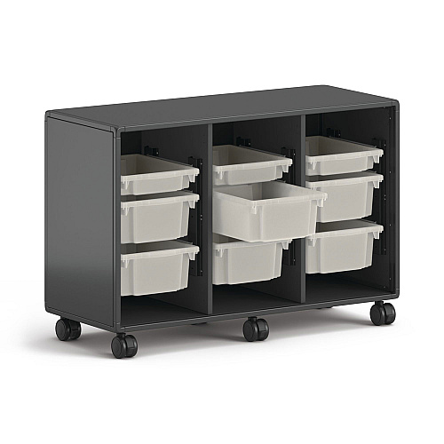 HON Class-ifi Tote Storage Cabinet, Three-Wide, 46.63" x 18.75" x 31.38", Charcoal Gray (EST2H3WNSSNA)