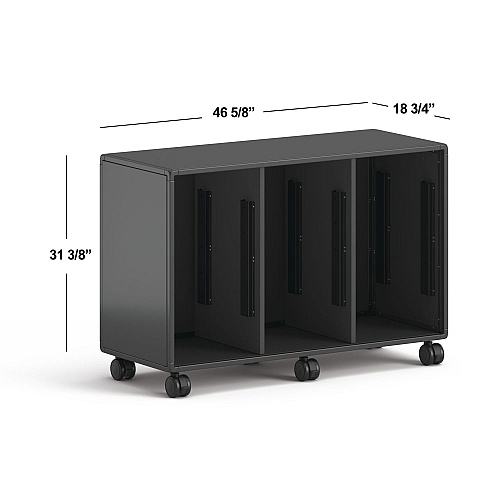 HON Class-ifi Tote Storage Cabinet, Three-Wide, 46.63" x 18.75" x 31.38", Charcoal Gray (EST2H3WNSSNA)