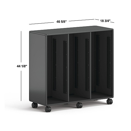 HON Class-ifi Tote Storage Cabinet, Three-Wide, 46.63" x 18.75" x 44.13", Charcoal Gray (EST3H3WNSSNA)