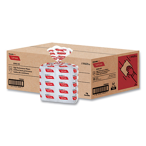 Cascades Tuff-Job S600 High Performance Wipers, 12 x 13, 50/Bag, 18 Bags/Carton (W620)