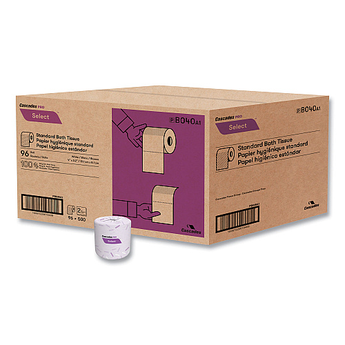 Cascades&reg; Pro Standard Toilet Paper, 2-Ply, 500 Sheets, 96 Rolls (B040)