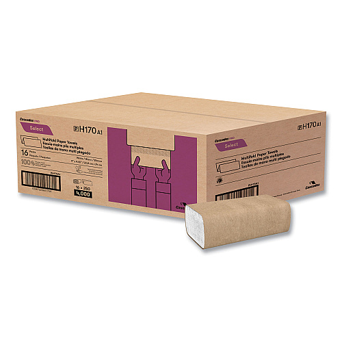 Cascades&reg; PRO Select Multifold Paper Towels, 1-Ply, White, 4000 Towels (H170)
