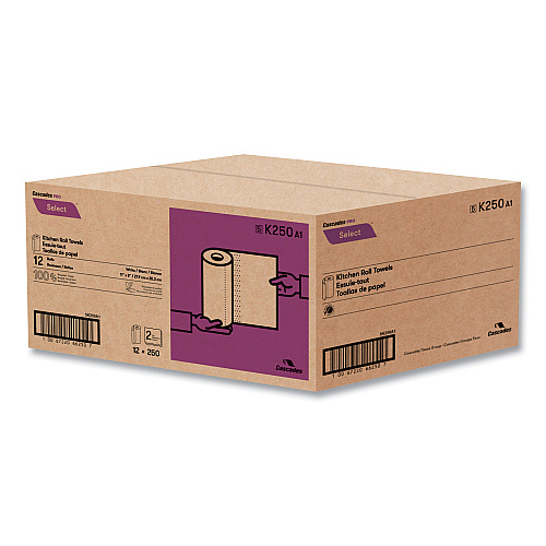 Cascades Select Kitchen Roll Towels, 2-Ply, 8 x 11, 250/Roll, 12/Carton (K250)