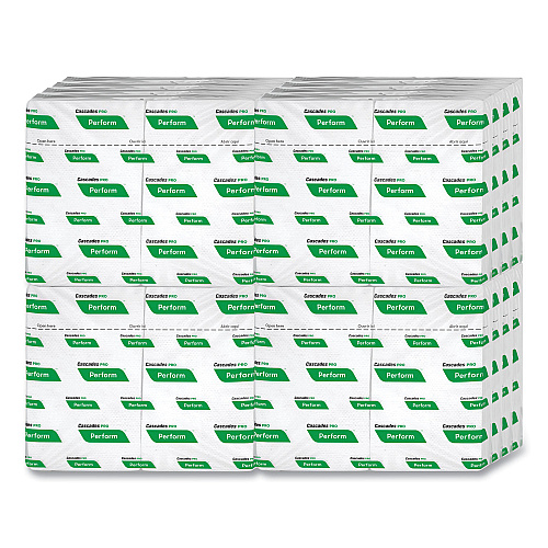 Cascades Perform Interfold Napkins, 1-Ply, 6.5 x 4.25, White, 376/Pack, 16 Packs/Carton (T410)