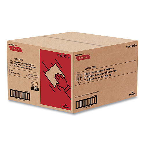 Cascades Tuff-Job S500 High Performance Wipers, 10 x 13, White, 1,100/Roll (W501)