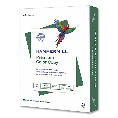 Hammermill Premium Color Copy Print Paper, 100 Bright, 32 lb, 8.5 x 11, Photo White, 500/Ream, 8 Reams/Carton, 32 Cartons/Pallet (102630PLT)