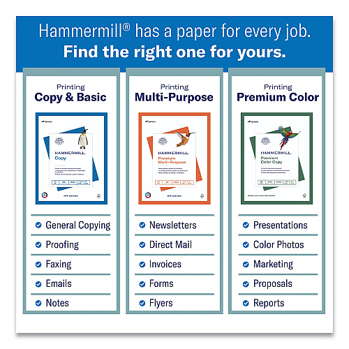 Hammermill Premium Multipurpose Print Paper, 97 Bright, 20 lb, 8.5 x 11, White, 500 Sheets/Ream, 5 Reams/Carton, 80 Cartons/Pallet (105910PLT)