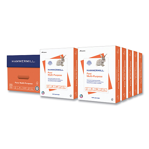 Hammermill Fore Multipurpose Print Paper, 96 Bright, 24 lb, 8.5 x 11, White, 500 Sheets/Ream, 10 Reams/Carton, 32 Cartons/Pallet (103283PLT)